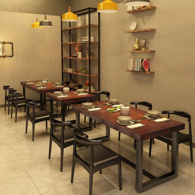 Tavolo da pranzo industriale con tavolo da pranzo rettangolare legno per cucina Clearhalo