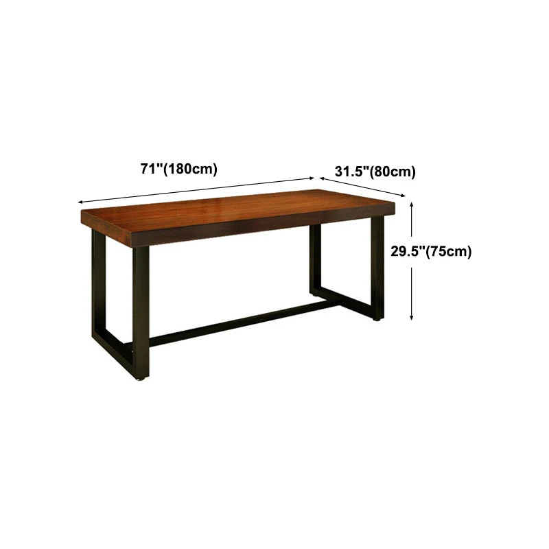 Tavolo da pranzo industriale con tavolo da pranzo rettangolare legno per cucina Clearhalo