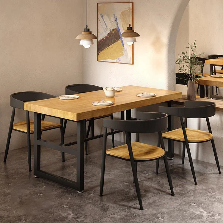 Tavolo da pranzo industriale con tavolo da pranzo rettangolare legno per la casa Clearhalo