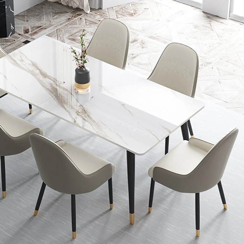 Tavolo da pranzo industriale 4 gambe Tavolo da pranzo rettangolare per cucina Clearhalo