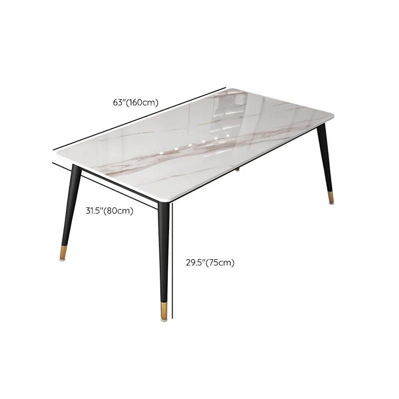 Tavolo da pranzo industriale 4 gambe Tavolo da pranzo rettangolare per cucina Clearhalo