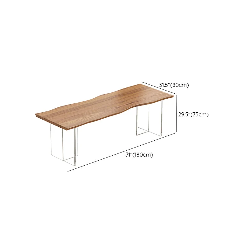 Tavolo da pranzo industriale legno con base doppio piedistallo per sala da pranzo Clearhalo