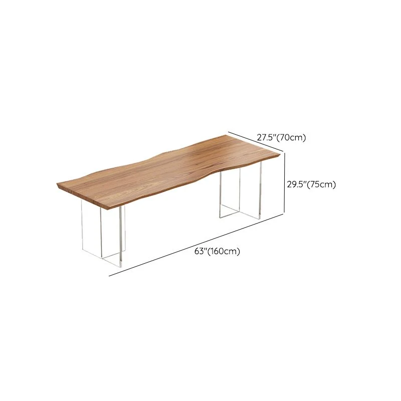 Tavolo da pranzo industriale legno con base doppio piedistallo per sala da pranzo Clearhalo
