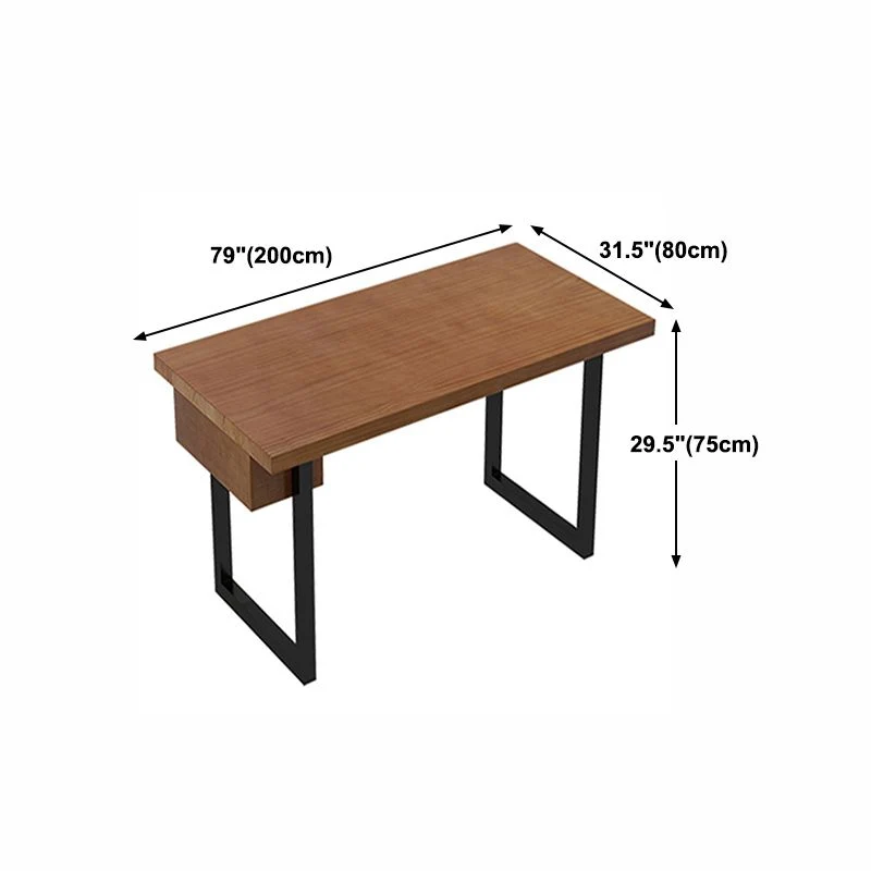 Tavolo da pranzo industriale legno con doppio piedistallo Tavolo rettangolare naturale Clearhalo