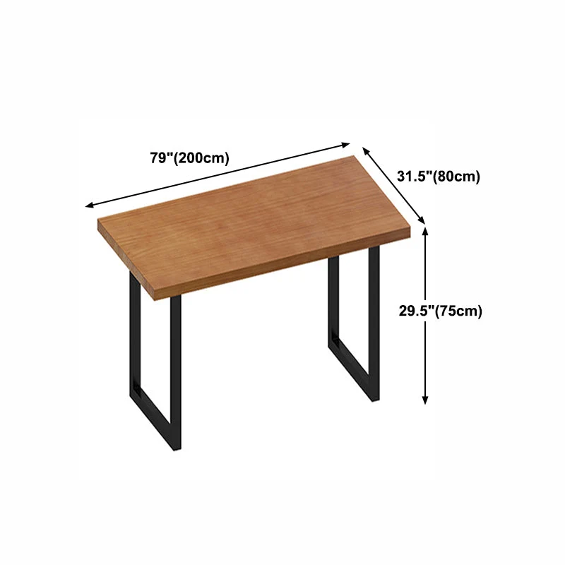Tavolo da pranzo industriale legno con doppio piedistallo Tavolo rettangolare naturale Clearhalo