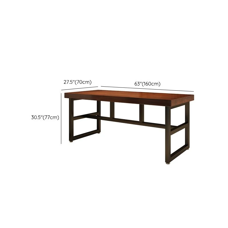 Tavolo da pranzo industriale legno massello Tavolo da pranzo marrone con struttura metallo Clearhalo