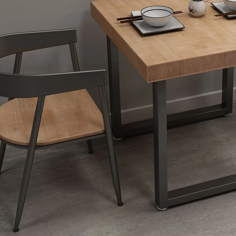Tavolo da pranzo industriale legno Tavolo da pranzo slitta quadrato per ristorante Clearhalo