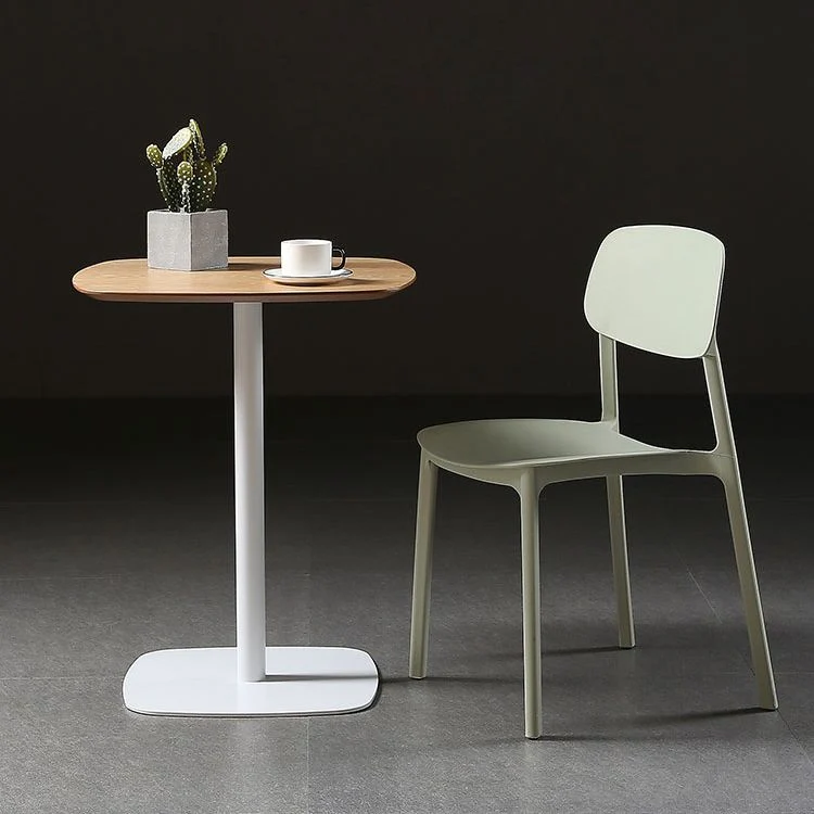 Tavolo da pranzo industriale metallo Tavolo con piano legno prodotto con base piedistallo Clearhalo