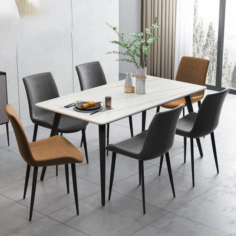 Tavolo da pranzo industriale pietra con tavolo da pranzo metallo per la casa Clearhalo