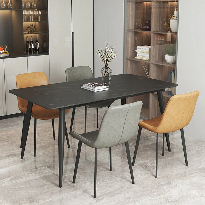Tavolo da pranzo industriale pietra con tavolo da pranzo metallo per la casa Clearhalo