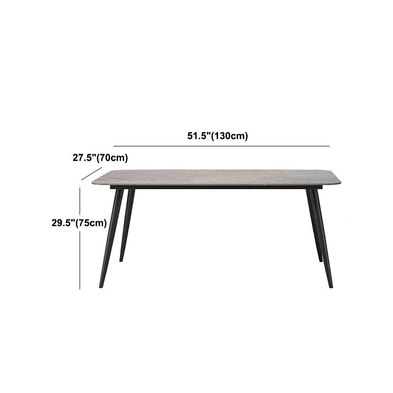Tavolo da pranzo industriale rettangolare Tavolo da pranzo metallo con piano pietra grigio Clearhalo
