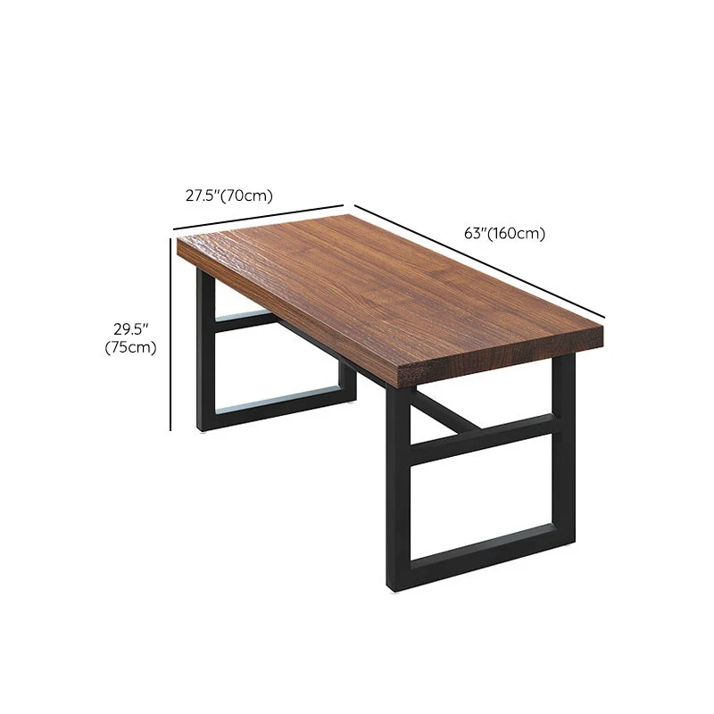 Tavolo da pranzo industriale Tavolo da pranzo rettangolare legno massello marrone Clearhalo