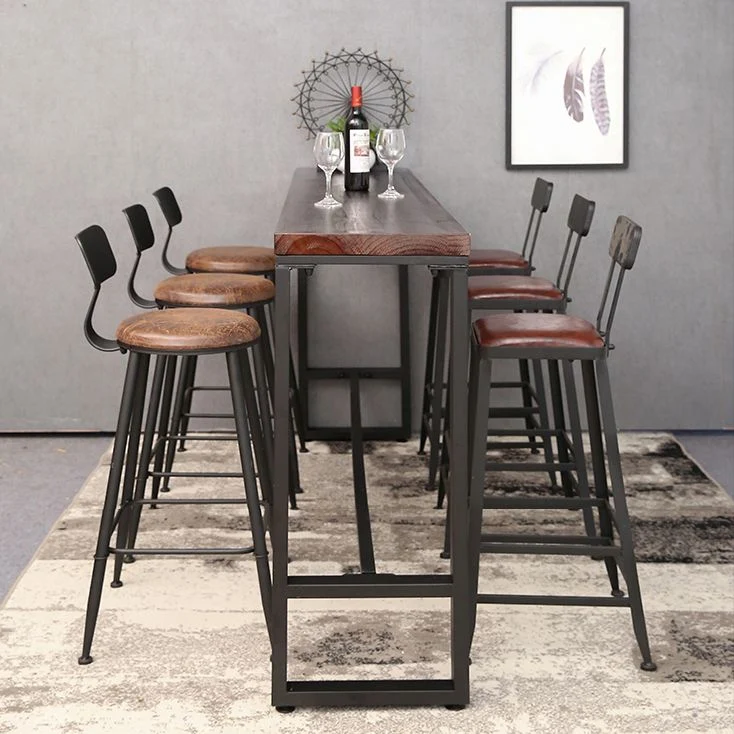 Tavolo da pranzo legno da bancone da bar rettangolare industriale per cucina Clearhalo