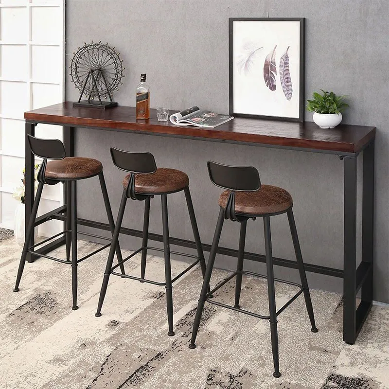 Tavolo da pranzo legno da bancone da bar rettangolare industriale per cucina Clearhalo
