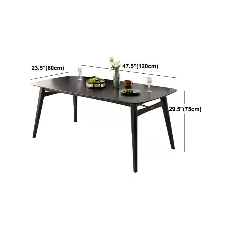 Tavolo da pranzo legno massello con base treppiede della collezione moderna sala da pranzo nera Clearhalo