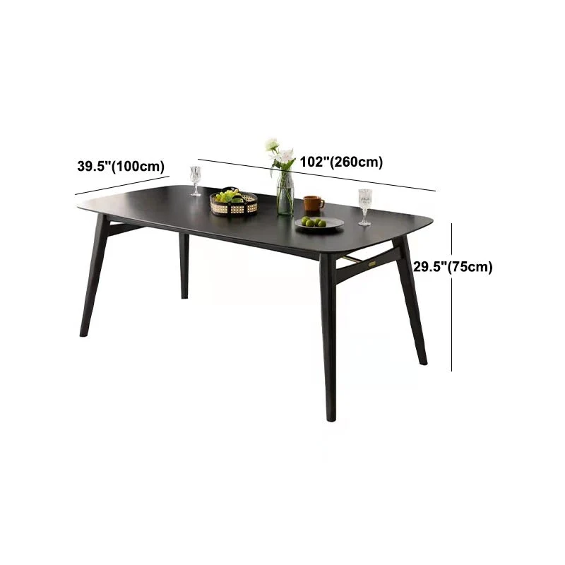 Tavolo da pranzo legno massello con base treppiede della collezione moderna sala da pranzo nera Clearhalo