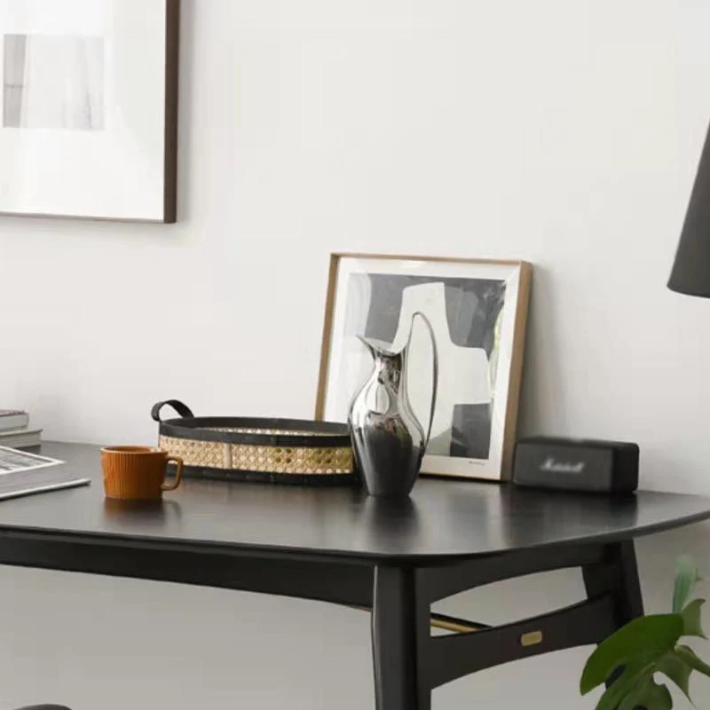 Tavolo da pranzo legno massello con base treppiede della collezione moderna sala da pranzo nera Clearhalo