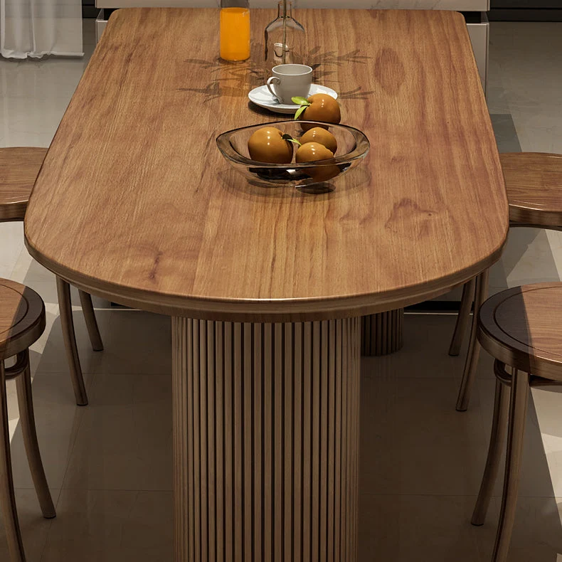 Tavolo da pranzo legno massello forma libera Tavolo da pranzo moderno per sala da pranzo Clearhalo