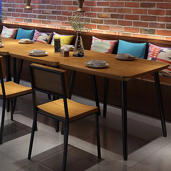 Tavolo da pranzo legno massello per ristorante Tavolo industriale con 4 gambe Clearhalo
