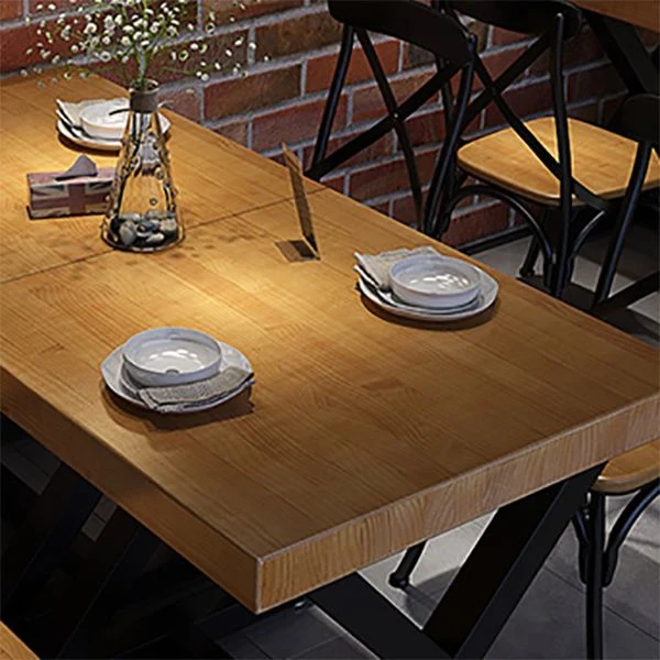 Tavolo da pranzo legno massello per ristorante Tavolo industriale con 4 gambe Clearhalo