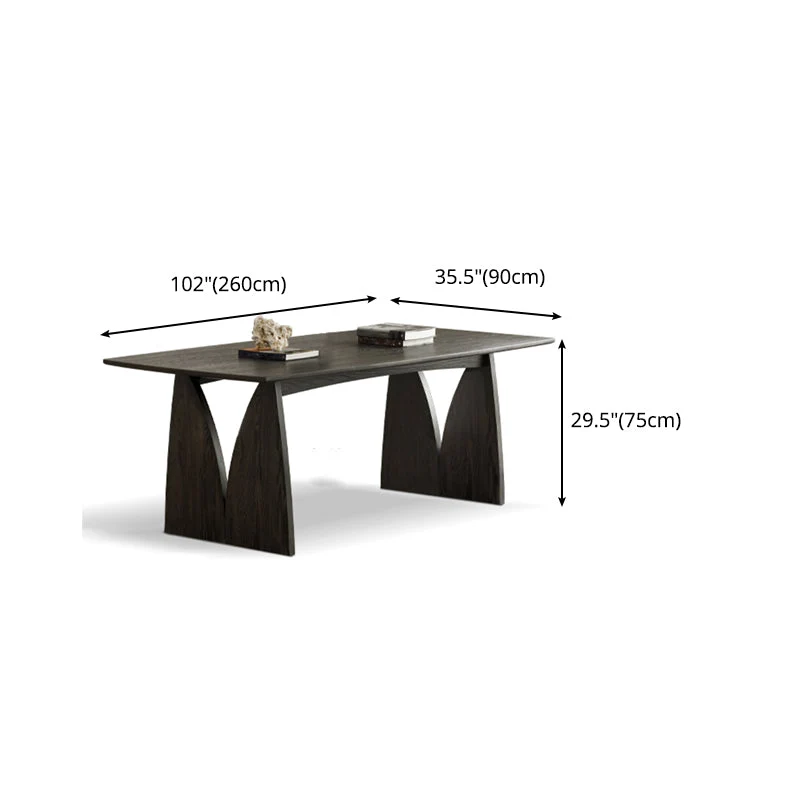 Tavolo da pranzo legno massello di pino Tavolo moderno con doppio piedistallo nero Clearhalo