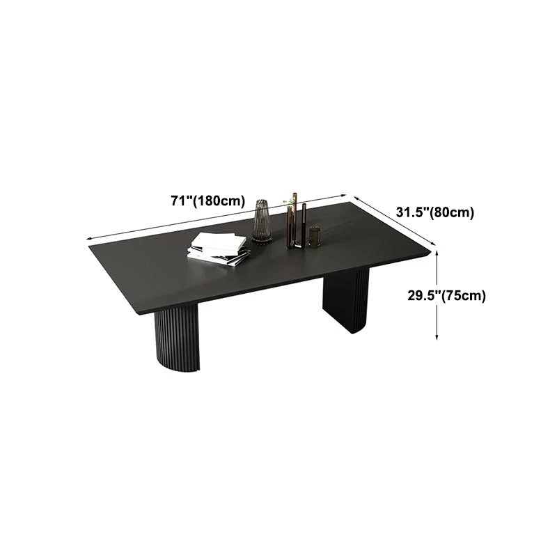 Tavolo da pranzo legno massello di pino Tavolo con doppio piedistallo nero per cucina Clearhalo