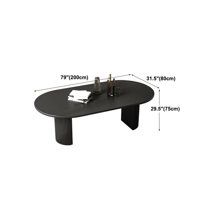 Tavolo da pranzo legno massello di pino Tavolo con doppio piedistallo nero per cucina Clearhalo