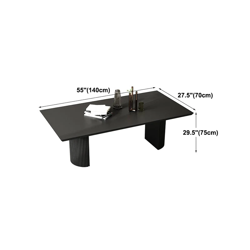 Tavolo da pranzo legno massello di pino Tavolo con doppio piedistallo nero per cucina Clearhalo