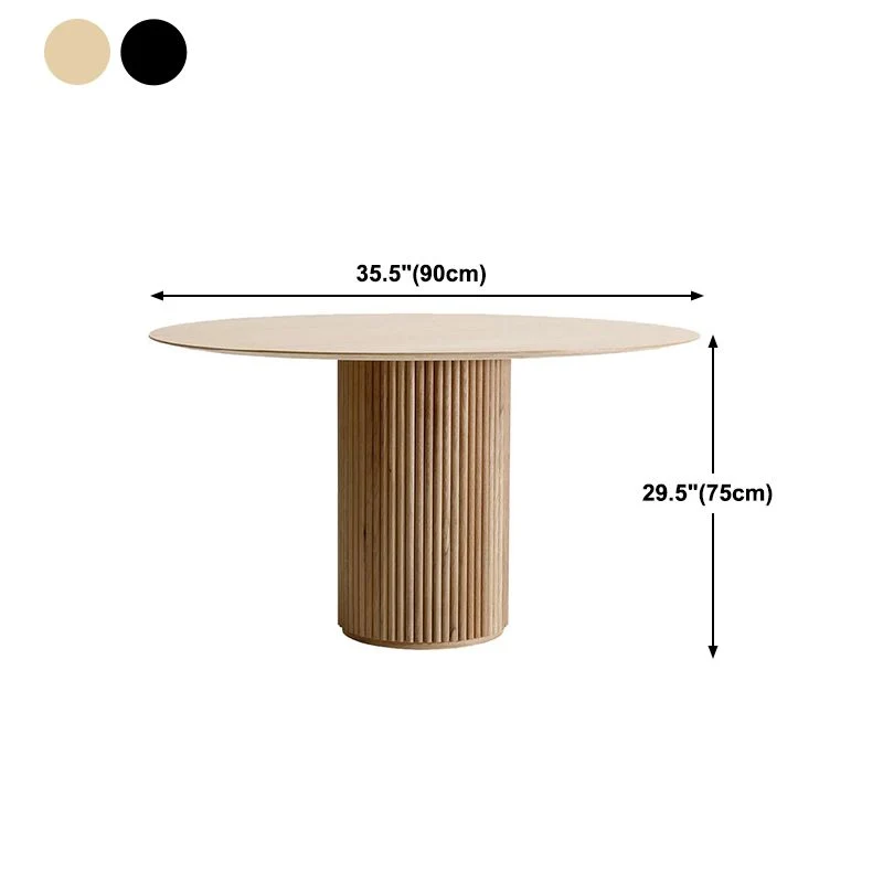 Tavolo da pranzo legno massello Tavolo da pranzo rotondo marrone stile semplicità per la cucina domestica Clearhalo