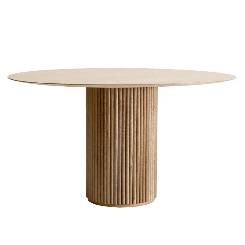 Tavolo da pranzo legno massello Tavolo da pranzo rotondo marrone stile semplicità per la cucina domestica Clearhalo