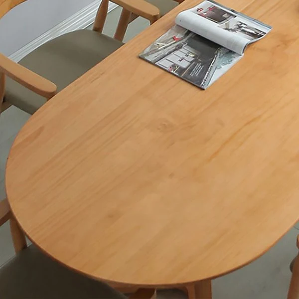 Tavolo da pranzo legno massello Tavolo da pranzo ovale stile moderno per la cucina domestica Clearhalo