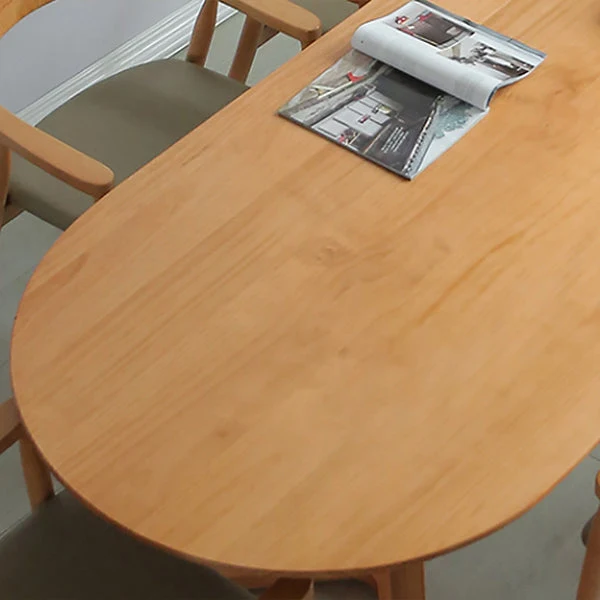 Tavolo da pranzo legno massello Tavolo da pranzo ovale stile moderno per la cucina domestica Clearhalo