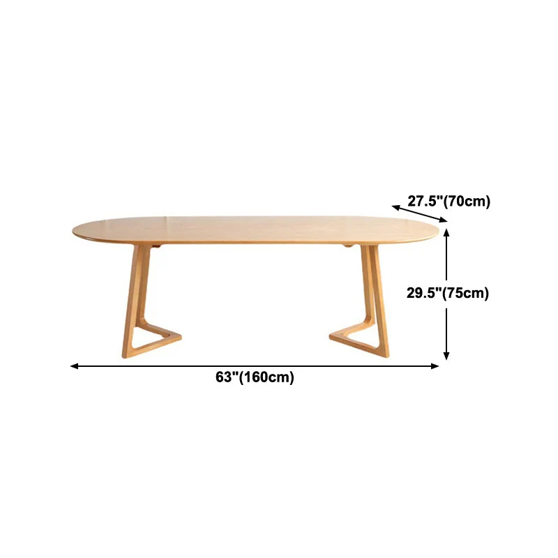 Tavolo da pranzo legno massello Tavolo da pranzo ovale stile moderno per la cucina domestica Clearhalo