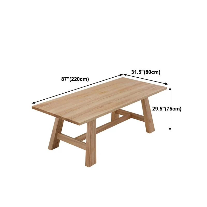 Tavolo da pranzo legno massello Tavolo da pranzo rettangolare con base cavalletto Clearhalo