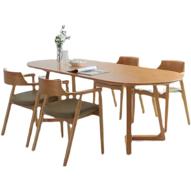 Tavolo da pranzo legno massello Tavolo da pranzo ovale moderno per la cena cucina domestica Clearhalo