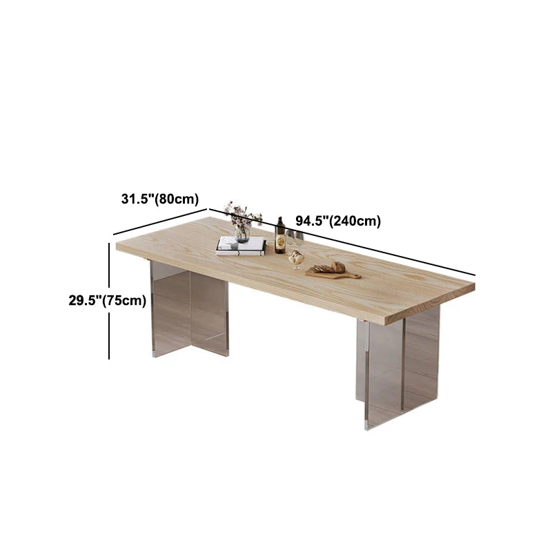 Tavolo da pranzo legno massello Tavolo da pranzo tradizionale di lusso con base doppio piedistallo Clearhalo