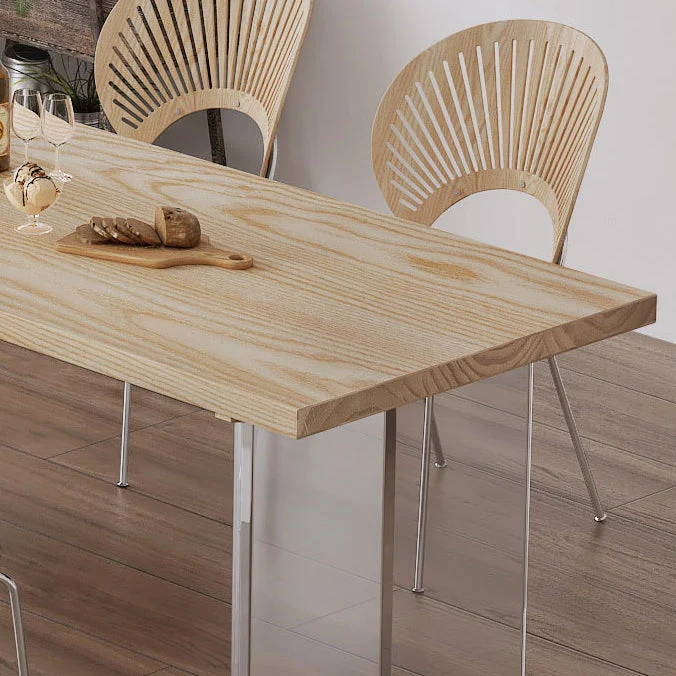 Tavolo da pranzo legno massello Tavolo da pranzo tradizionale di lusso con base doppio piedistallo Clearhalo