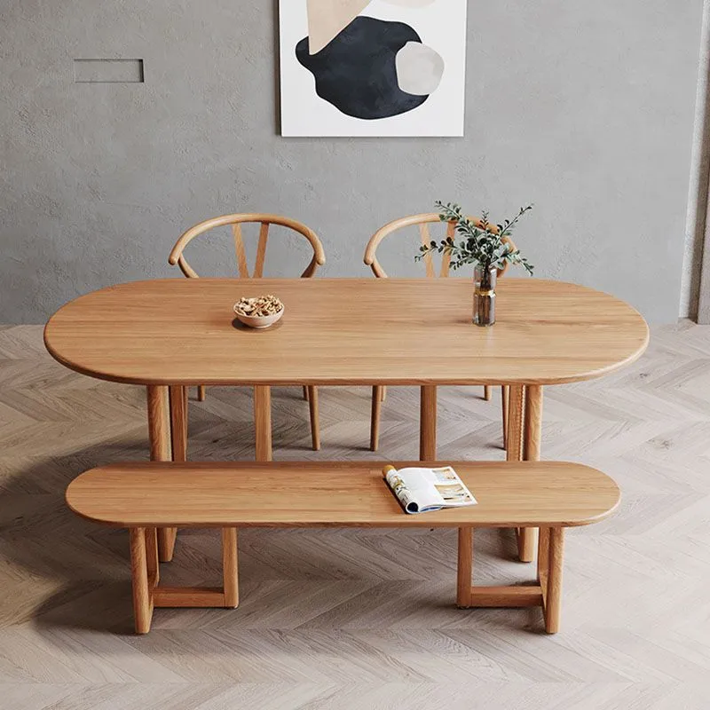 Tavolo da pranzo legno massello Tavolo da pranzo stile contemporaneo naturale per la cucina domestica Clearhalo