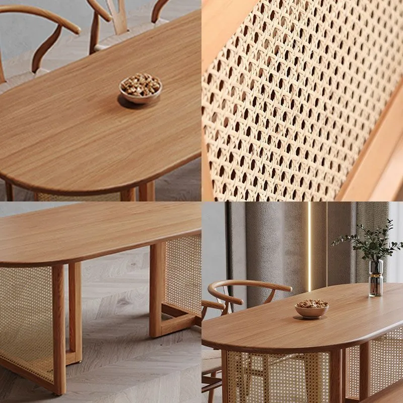 Tavolo da pranzo legno massello Tavolo da pranzo stile contemporaneo naturale per la cucina domestica Clearhalo