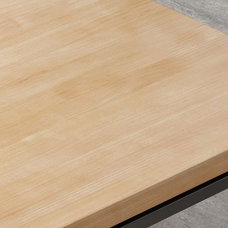 Tavolo da pranzo legno massello Tavolo da pranzo industriale quadrato con base metallo Clearhalo