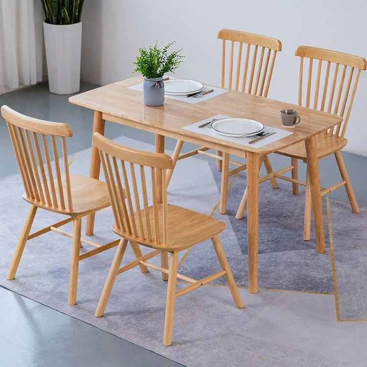 Tavolo da pranzo legno massello Tavolo da pranzo moderno rettangolare con 4 gambe Clearhalo