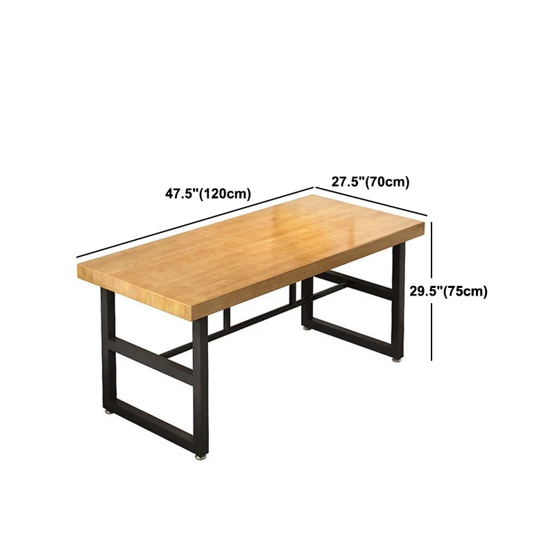 Tavolo da pranzo legno massello Tavolo rettangolare industriale con base metallo Clearhalo