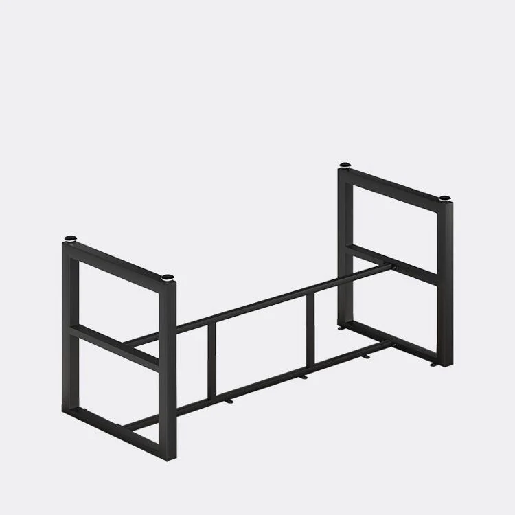 Tavolo da pranzo legno massello Tavolo rettangolare industriale con base metallo Clearhalo