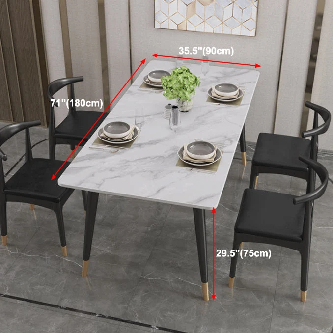 Tavolo da pranzo marmo della collezione sala da pranzo stile industriale con 4 piedi Clearhalo