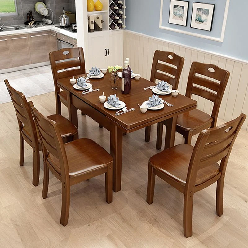 Tavolo da pranzo marrone legno massello Tavolo da pranzo moderno Clearhalo