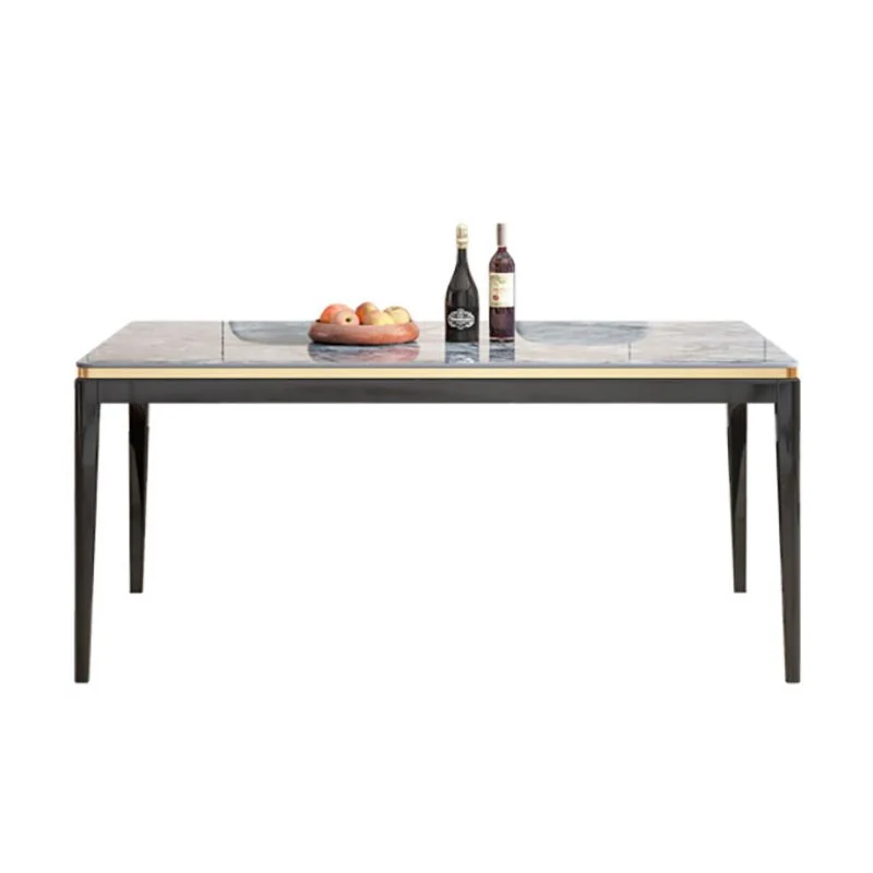 Tavolo da pranzo medievale moderno pietra sinterizzata tavolo da cucina rettangolare con 4 gambe Clearhalo
