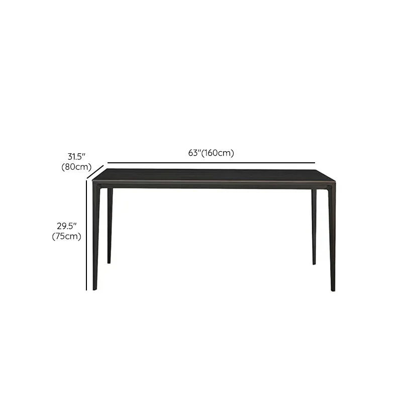 Tavolo da pranzo medievale moderno pietra Tavolo con 4 gambe nere per sala da pranzo Clearhalo