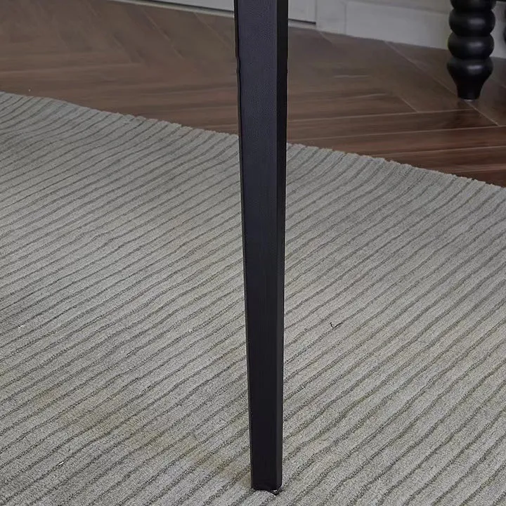 Tavolo da pranzo medievale moderno pietra Tavolo con 4 gambe nere per sala da pranzo Clearhalo
