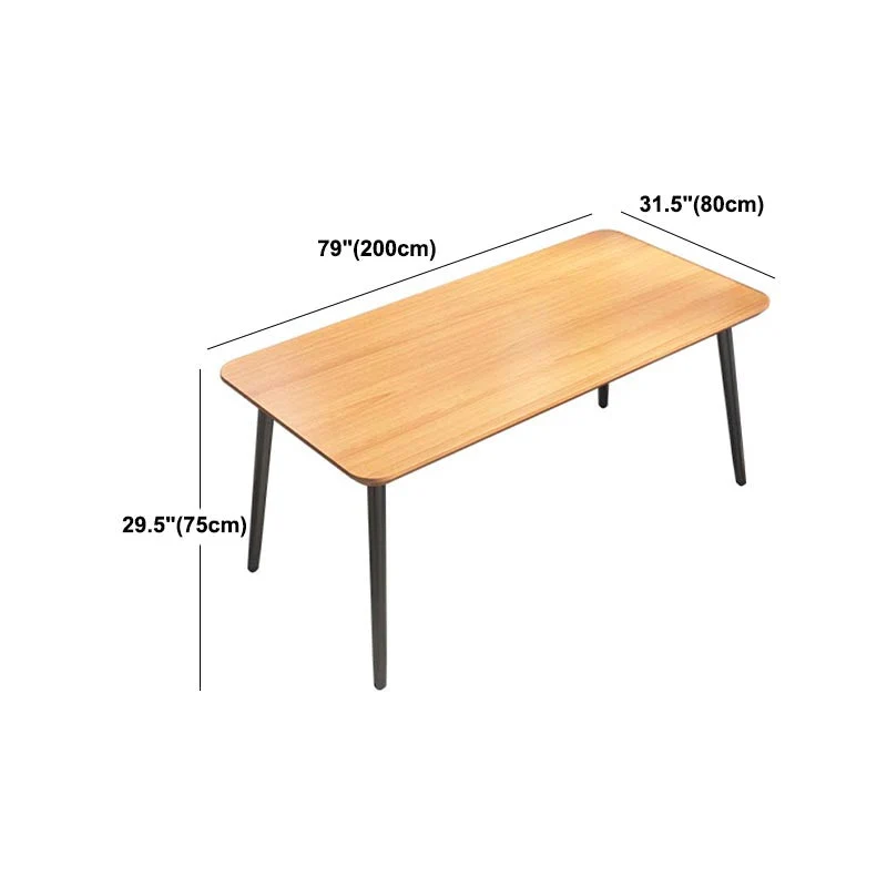 Tavolo da pranzo metallo 4 gambe legno naturale stile industriale Clearhalo