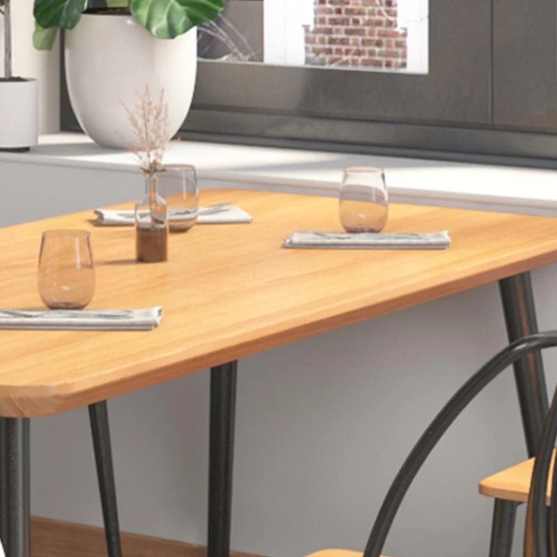Tavolo da pranzo metallo 4 gambe legno naturale stile industriale Clearhalo